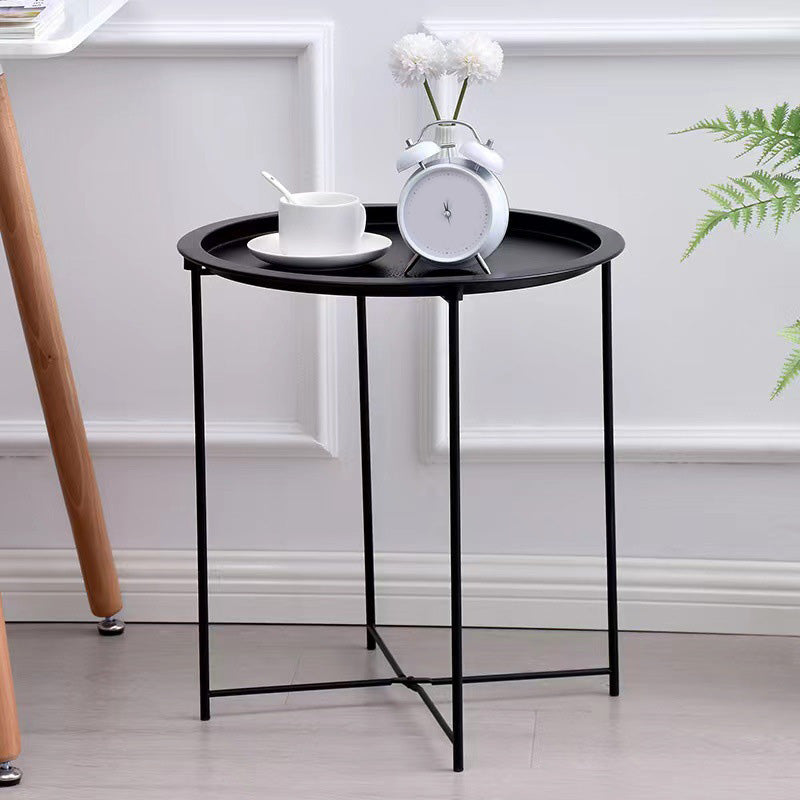 Metal Contemporary Accent Table Nightstand Antique Finish Nightstand