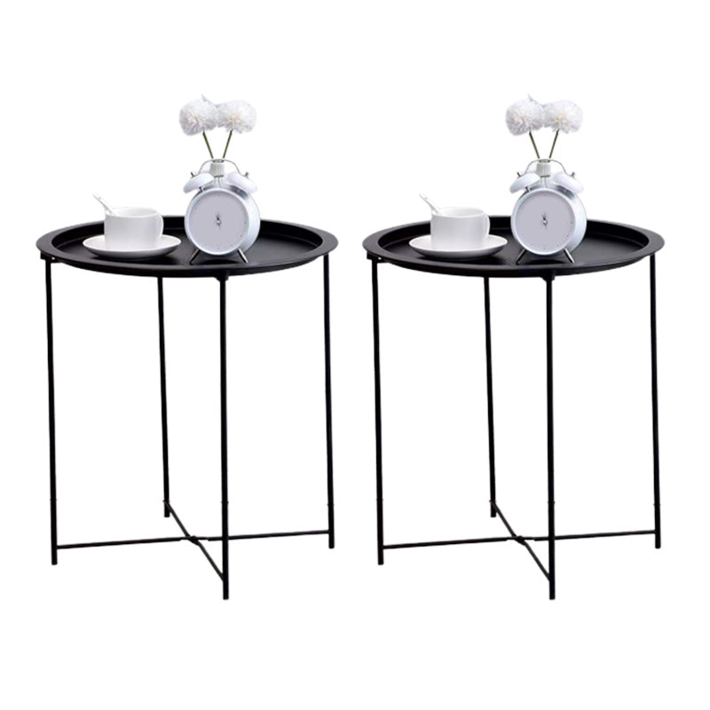 Metal Contemporary Accent Table Nightstand Antique Finish Nightstand