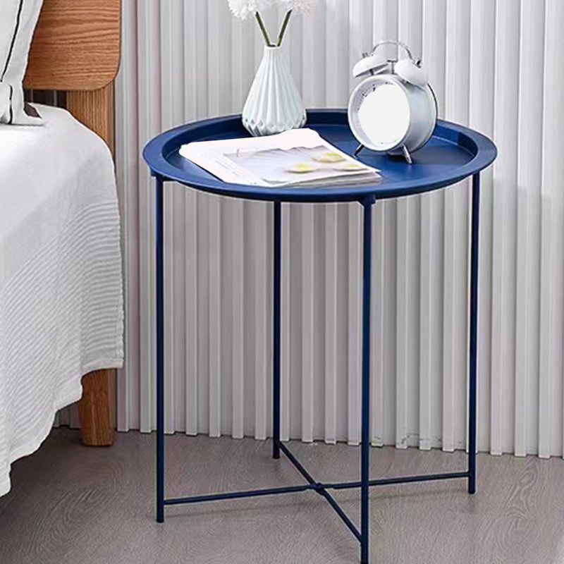 Metal Contemporary Accent Table Nightstand Antique Finish Nightstand