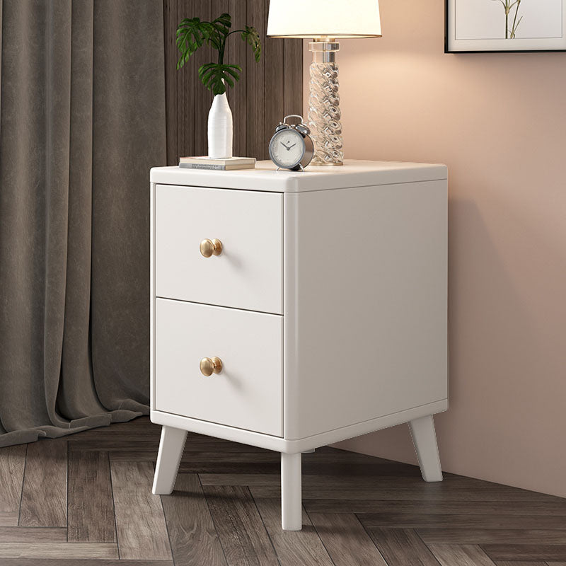 Glam Accent Table Nightstand Antique Finish Bed Nightstand with Legs