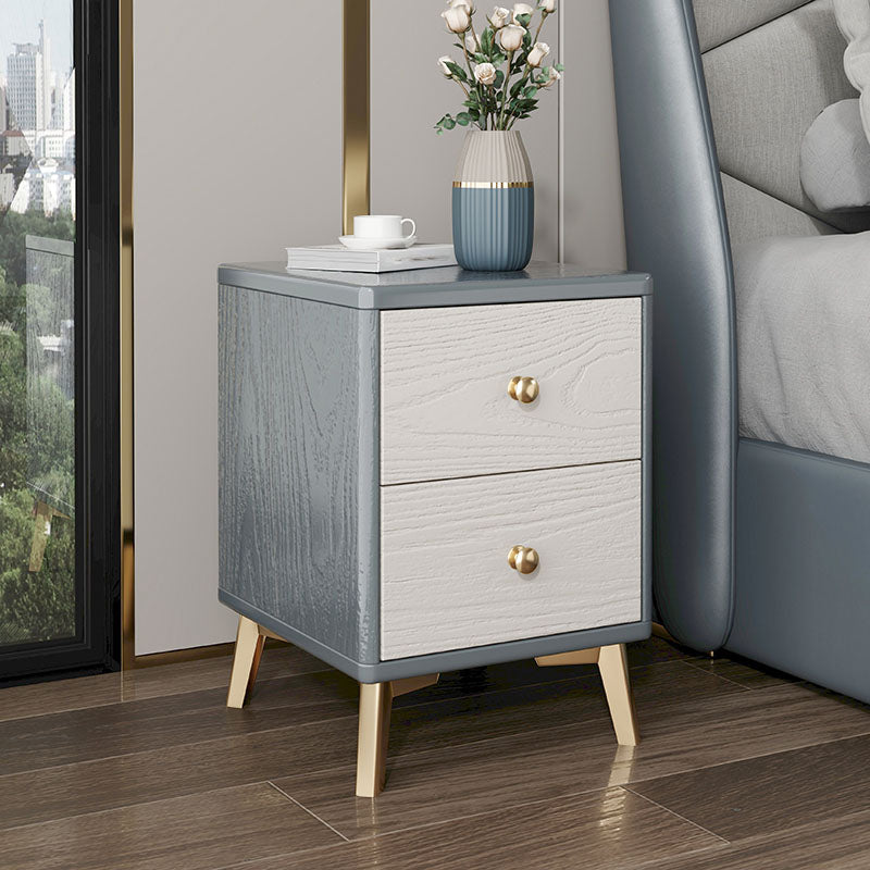 Glam Accent Table Nightstand Antique Finish Bed Nightstand with Legs