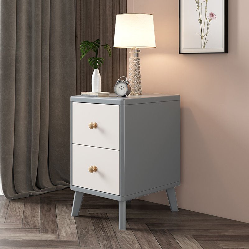 Glam Accent Table Nightstand Antique Finish Bed Nightstand with Legs