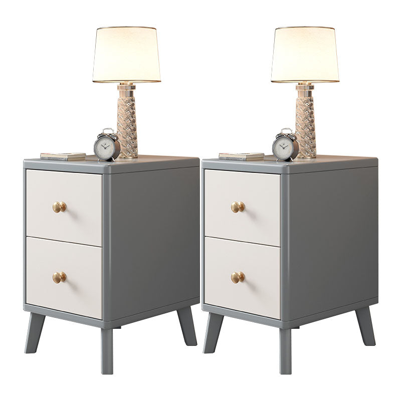 Glam Accent Table Nightstand Antique Finish Bed Nightstand with Legs