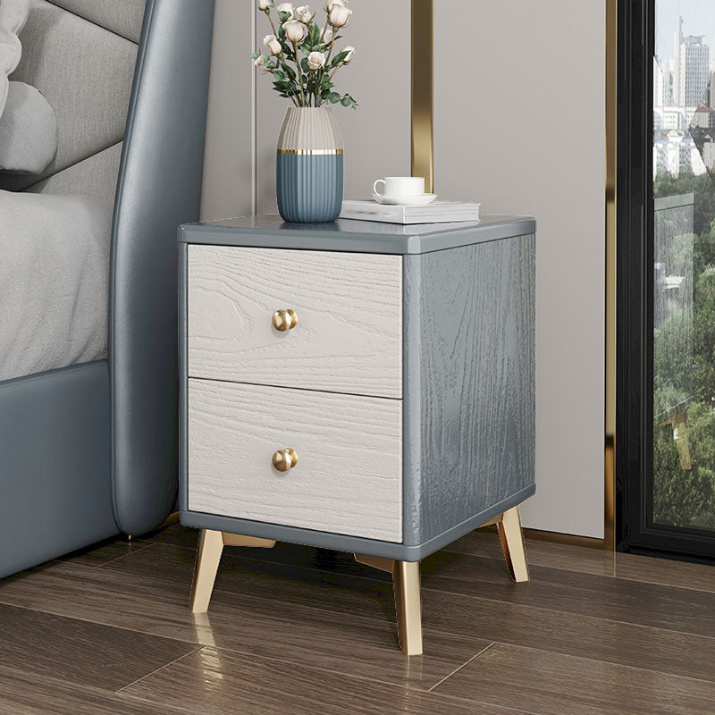 Glam Accent Table Nightstand Antique Finish Bed Nightstand with Legs