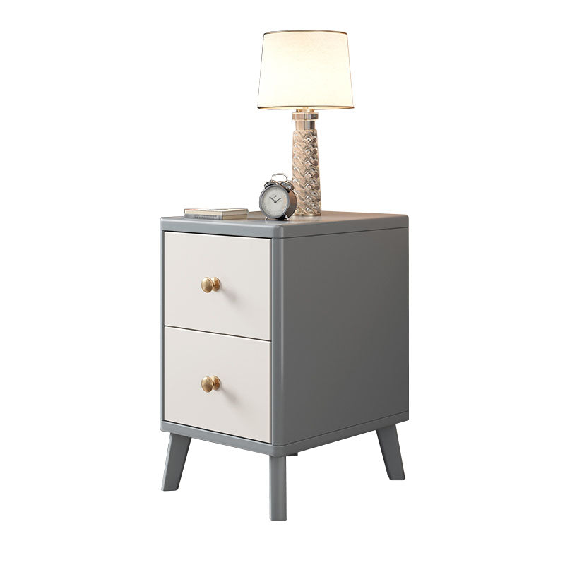 Glam Accent Table Nightstand Antique Finish Bed Nightstand with Legs