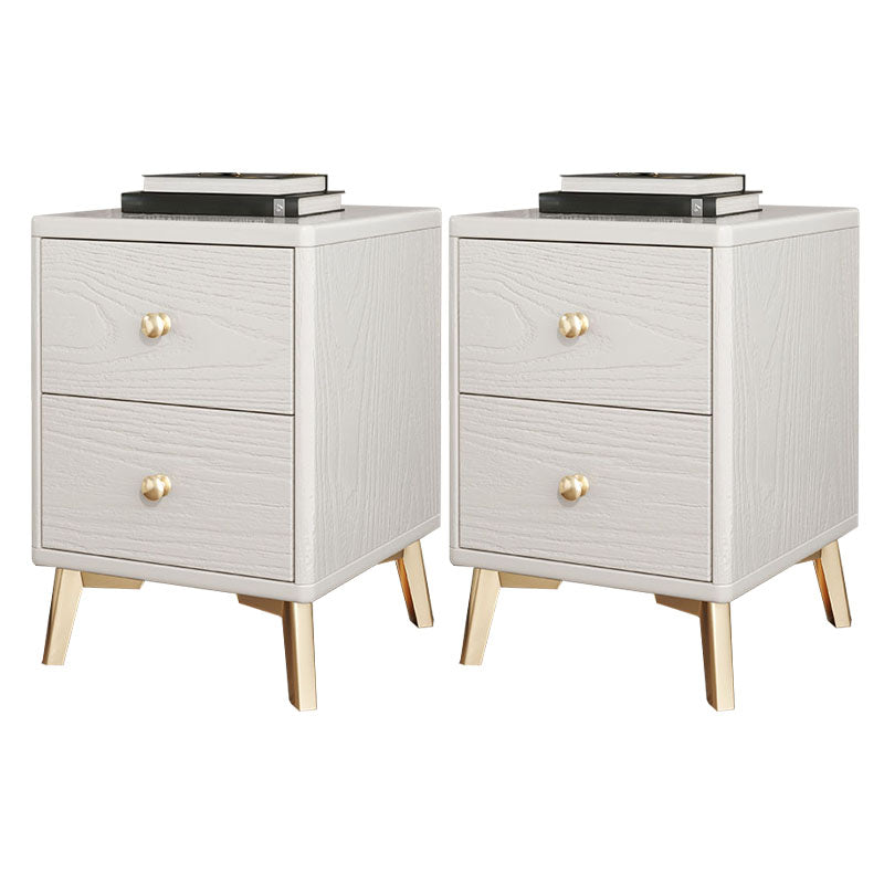 Glam Accent Table Nightstand Antique Finish Bed Nightstand with Legs