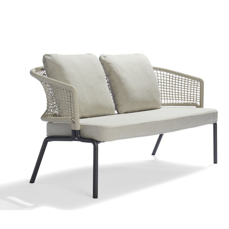 Contemporary Patio Sofa Water Resistant White Outdoor Patio Sofa