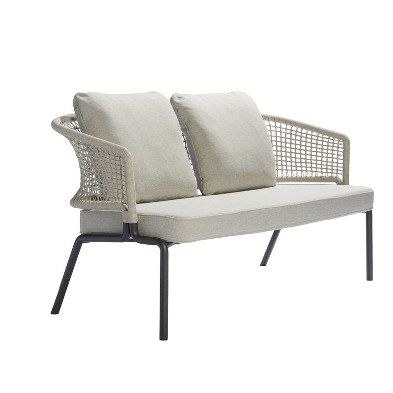 Contemporary Patio Sofa Water Resistant White Outdoor Patio Sofa