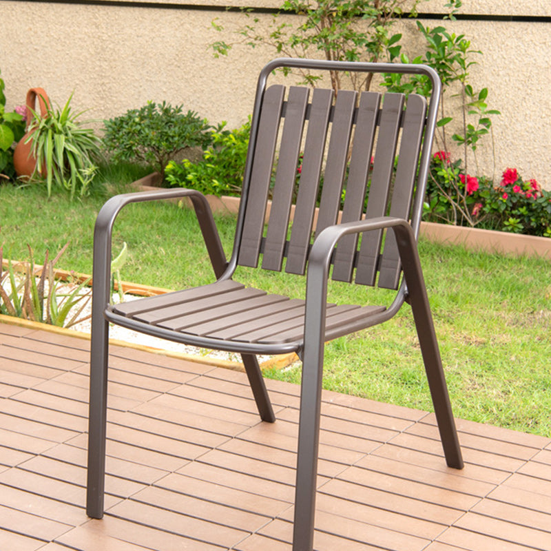 Industrial Metal Dining Armchair Stacking Patio Dining Chair