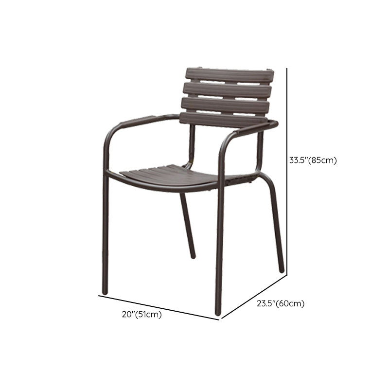 Industrial Metal Dining Armchair Stacking Patio Dining Chair
