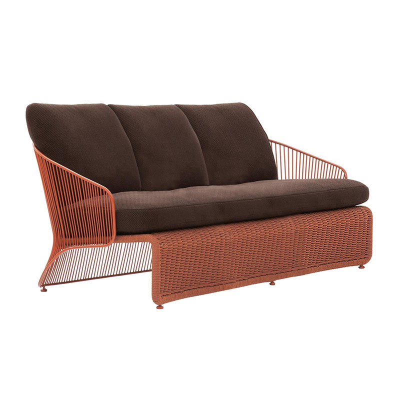 Contemporary Patio Sofa Water Resistant Rattan Outdoor Patio Sofa