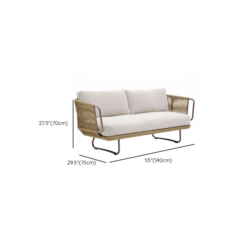 Contemporary Patio Sofa UV Resistant Water Resistant Outdoor Patio Sofa