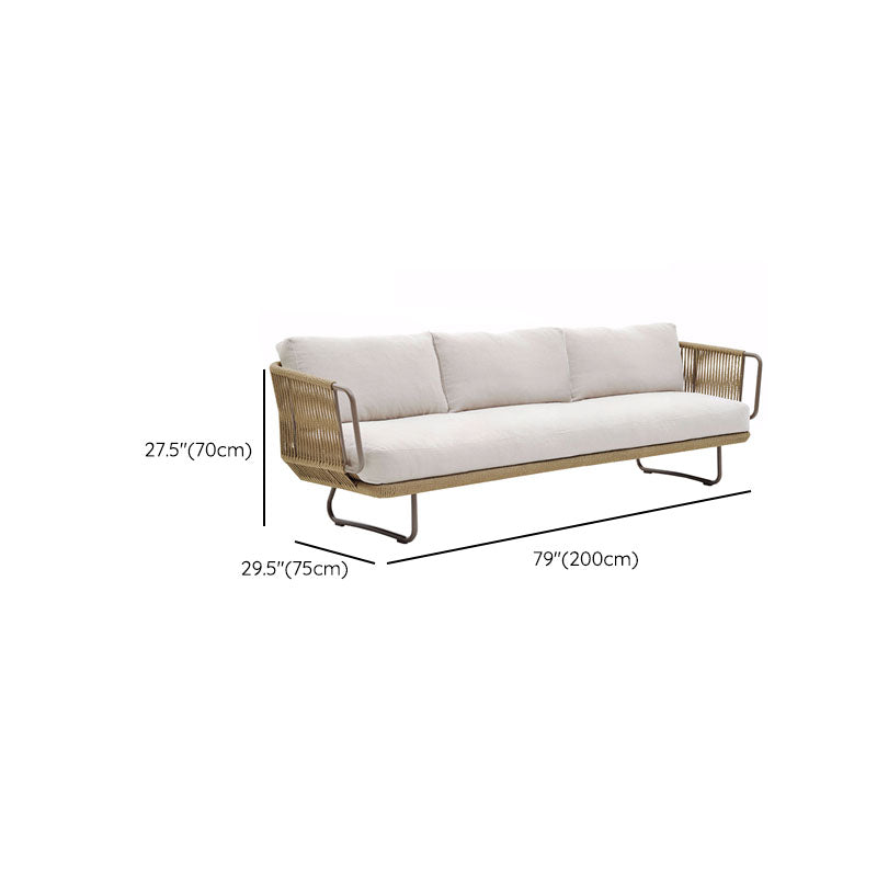 Contemporary Patio Sofa UV Resistant Water Resistant Outdoor Patio Sofa