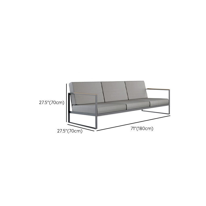 27" Wide Industrial Patio Sofa Gray Water Resistant Outdoor Patio Sofa