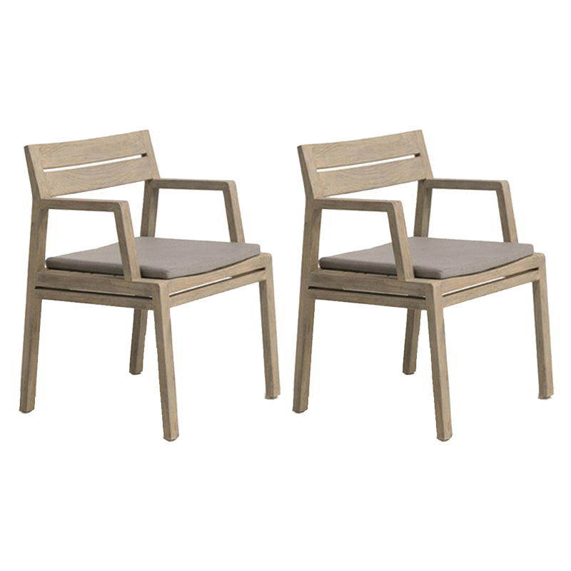 Modern Dining Chairs Teak With Arm Removable Cushion Outdoor Bistro Chairs