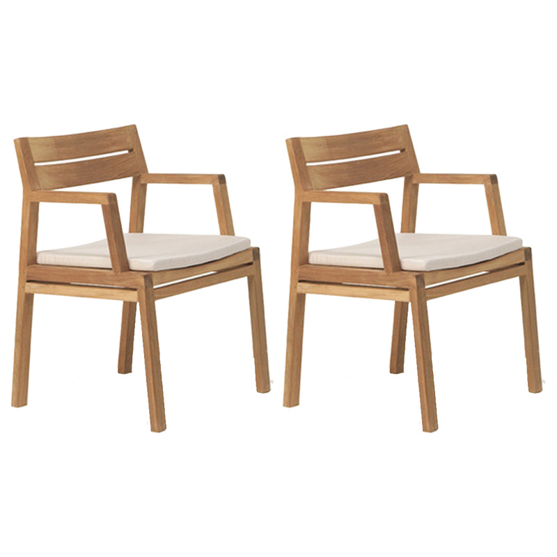 Modern Dining Chairs Teak With Arm Removable Cushion Outdoor Bistro Chairs