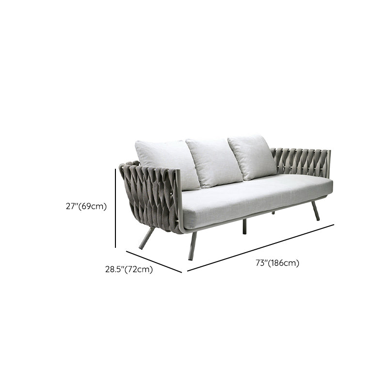 Modern Metal Frame Outdoor Sofa Water / Mildew / UV Resistant Patio Sofa