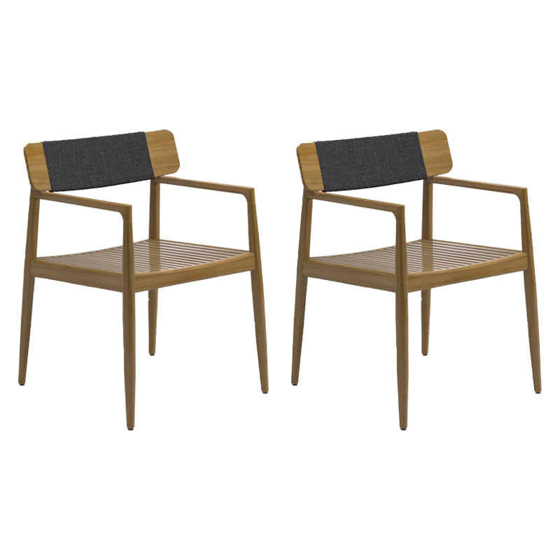 Modern Outdoor Bistro Chairs Natural Teak With Arm Outdoor Chair