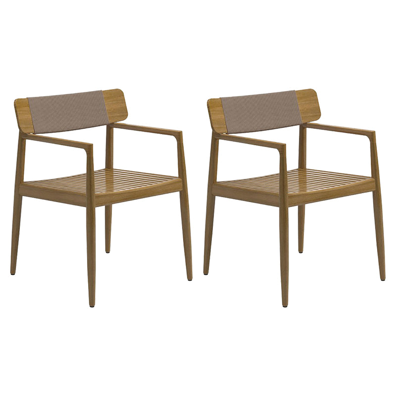 Modern Outdoor Bistro Chairs Natural Teak With Arm Outdoor Chair