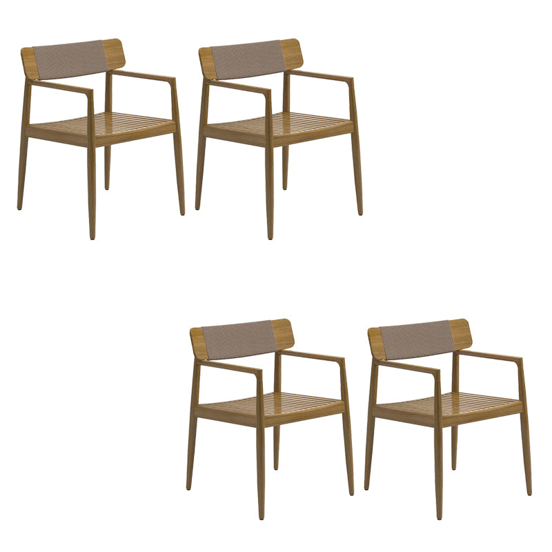 Modern Outdoor Bistro Chairs Natural Teak With Arm Outdoor Chair