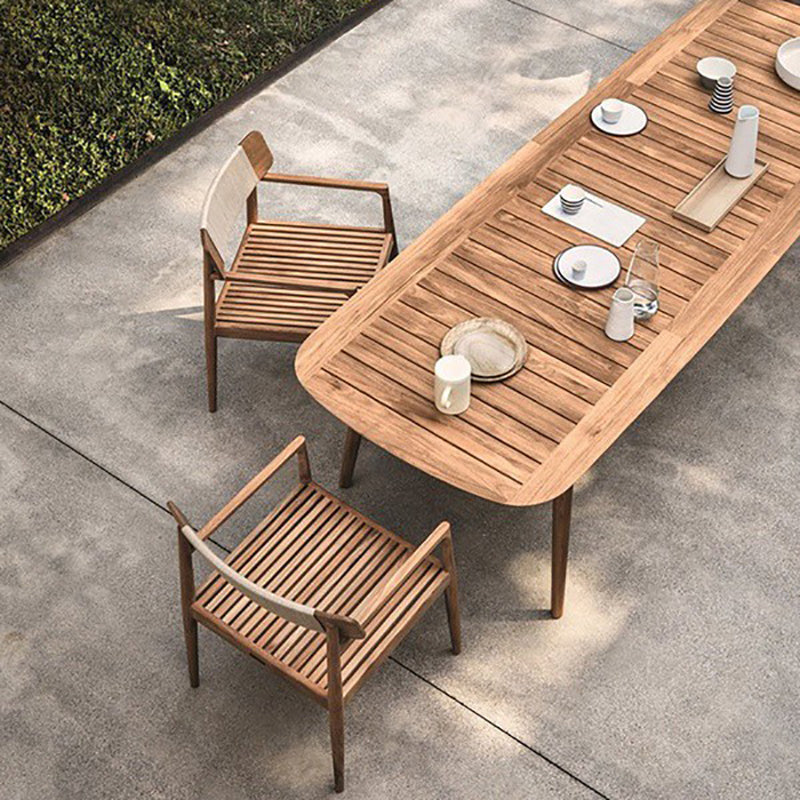 Modern Outdoor Bistro Chairs Natural Teak With Arm Outdoor Chair