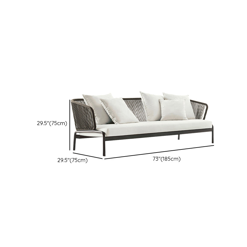 Contemporary 29.52"H Metal Frame Outdoor Sofa UV Resistant Patio Sofa