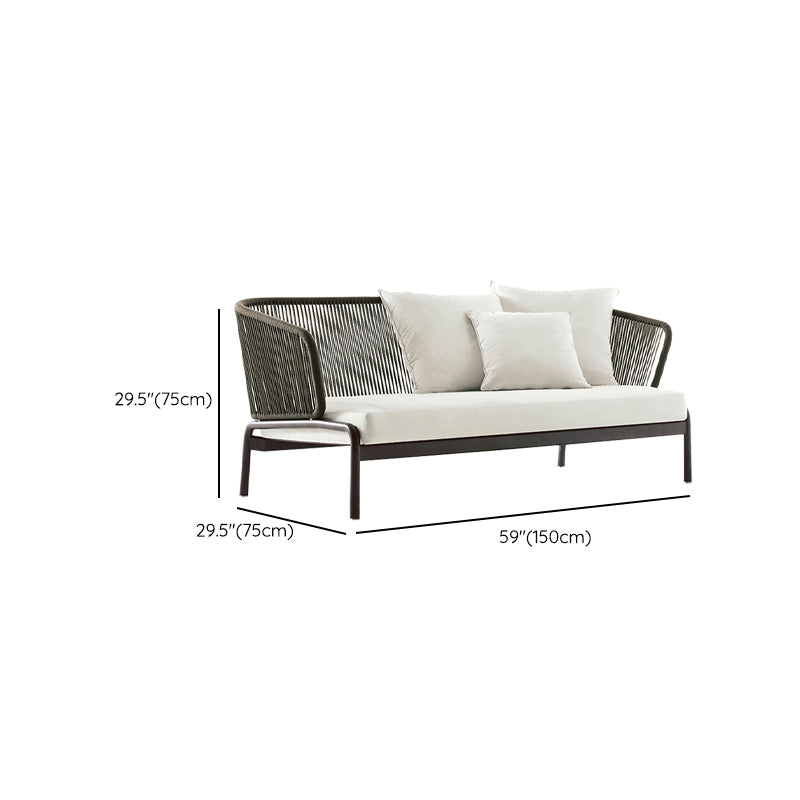 Contemporary 29.52"H Metal Frame Outdoor Sofa UV Resistant Patio Sofa