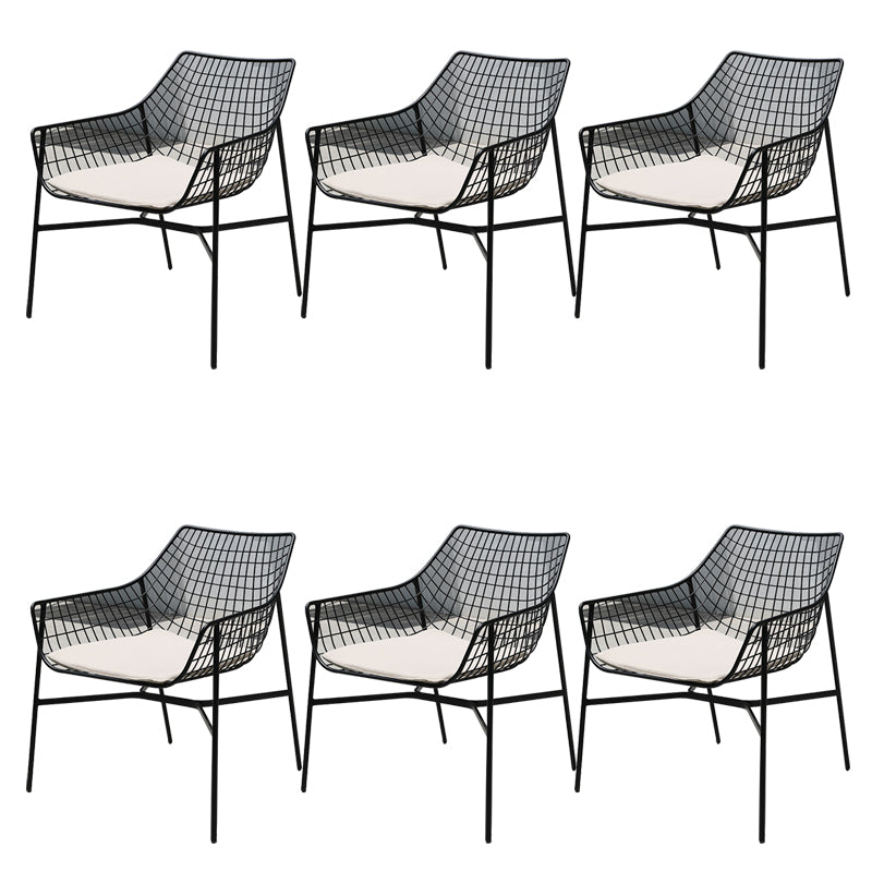 Industrial Dining Chairs Iron With Arm Open Back Outdoor Bistro Chairs