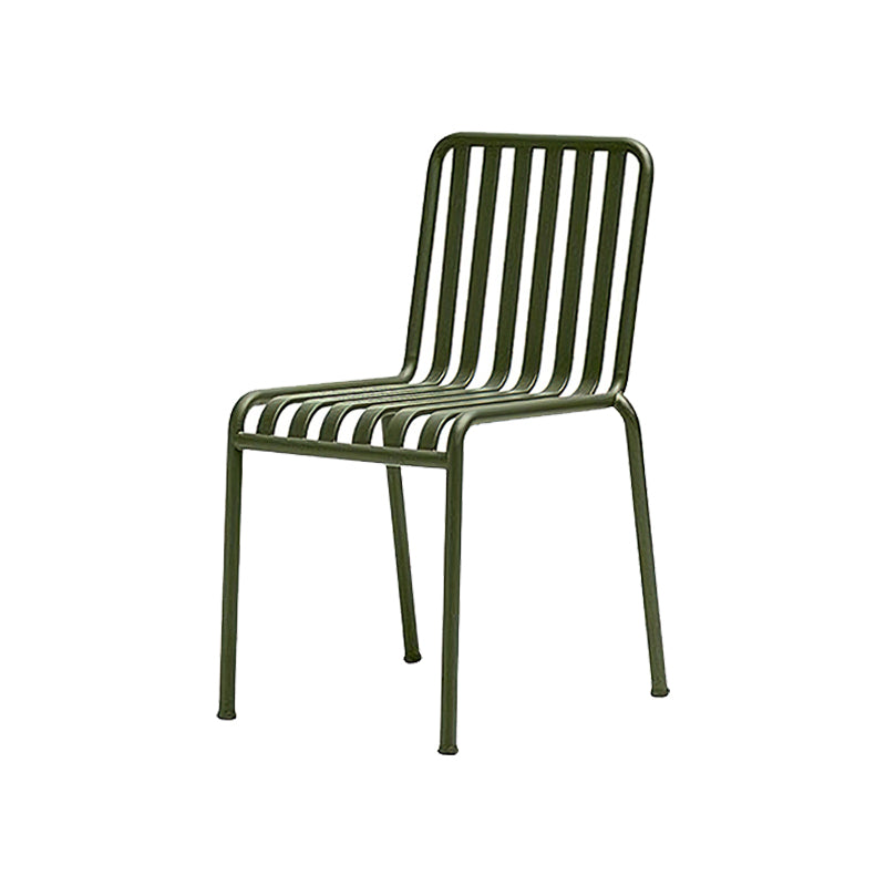 Modern Outdoor Chair Green Open Back With Arm Patio Dining Armchair