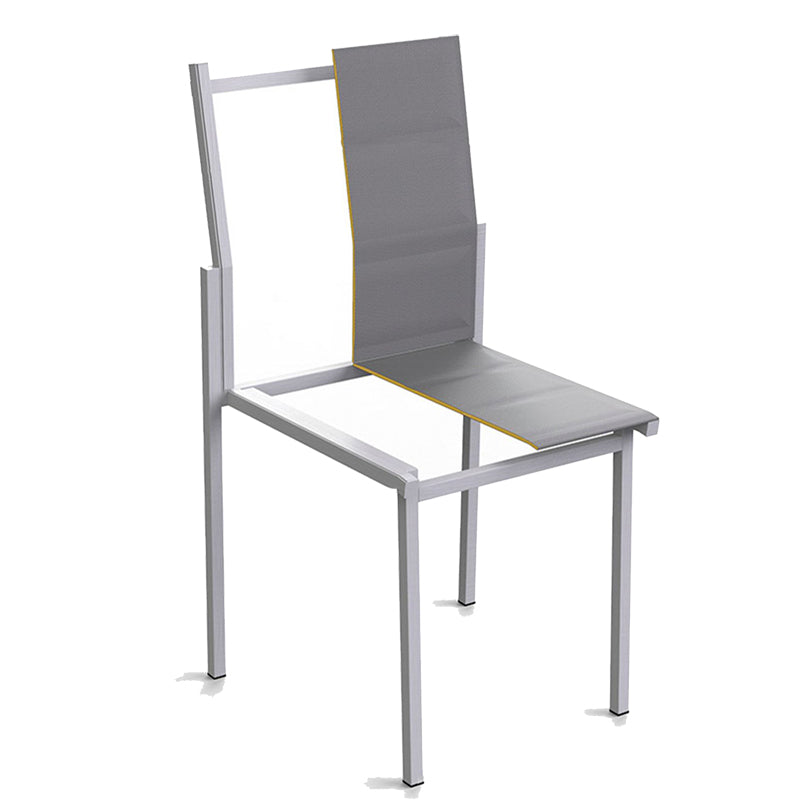 Contemporary Metal Stacking Dining Armchair with Arm Patio Dining Chair