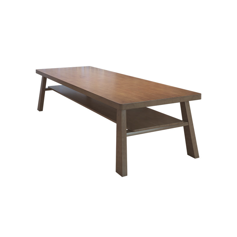 Rectangular Shaped Office Conference Table Wood Writing Desk in Brown