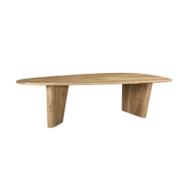 Irregular Shaped Office Conference Table Wood Writing Desk in Natural