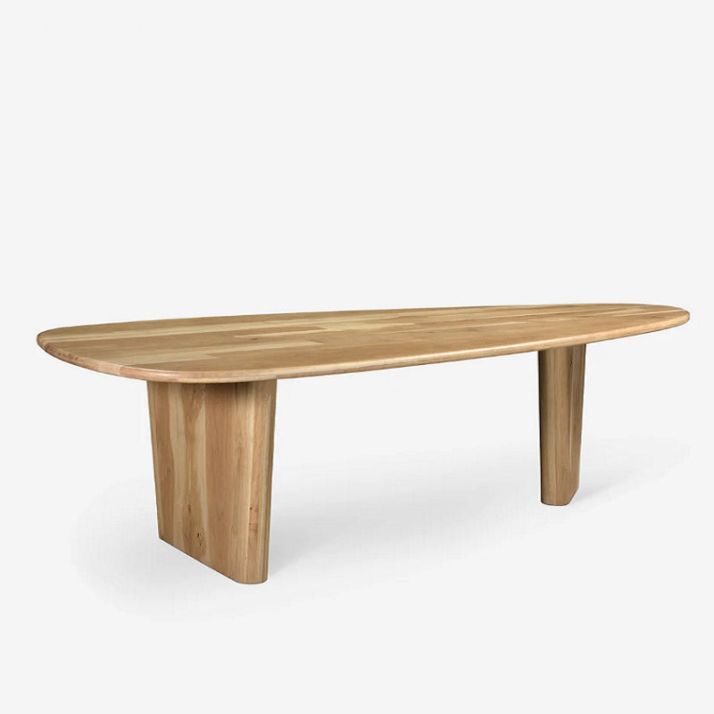 Irregular Shaped Office Conference Table Wood Writing Desk in Natural