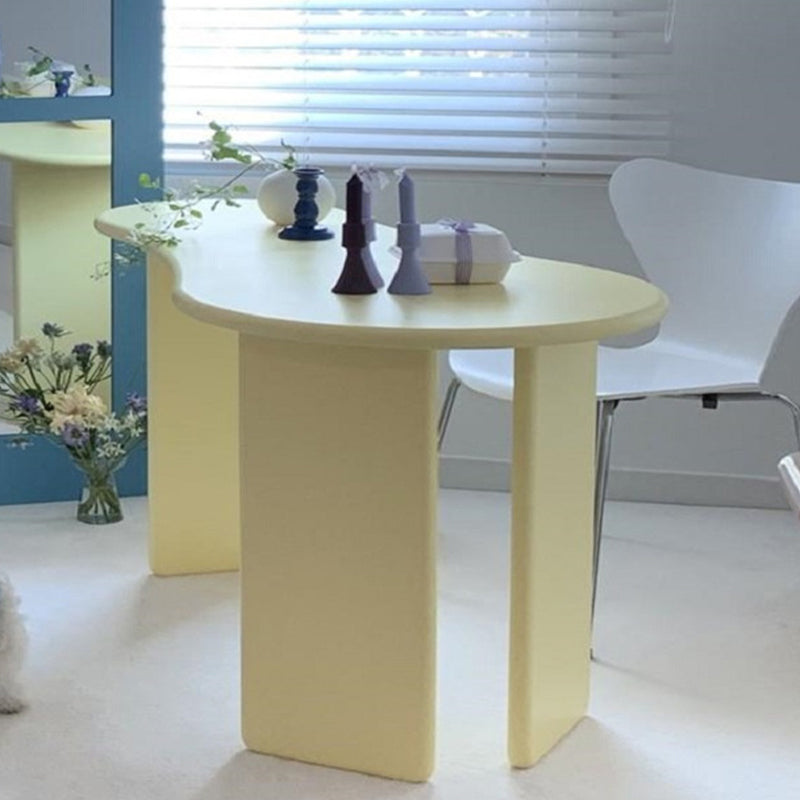 Irregular Shaped Office Conference Table Wood Writing Desk in Yellow