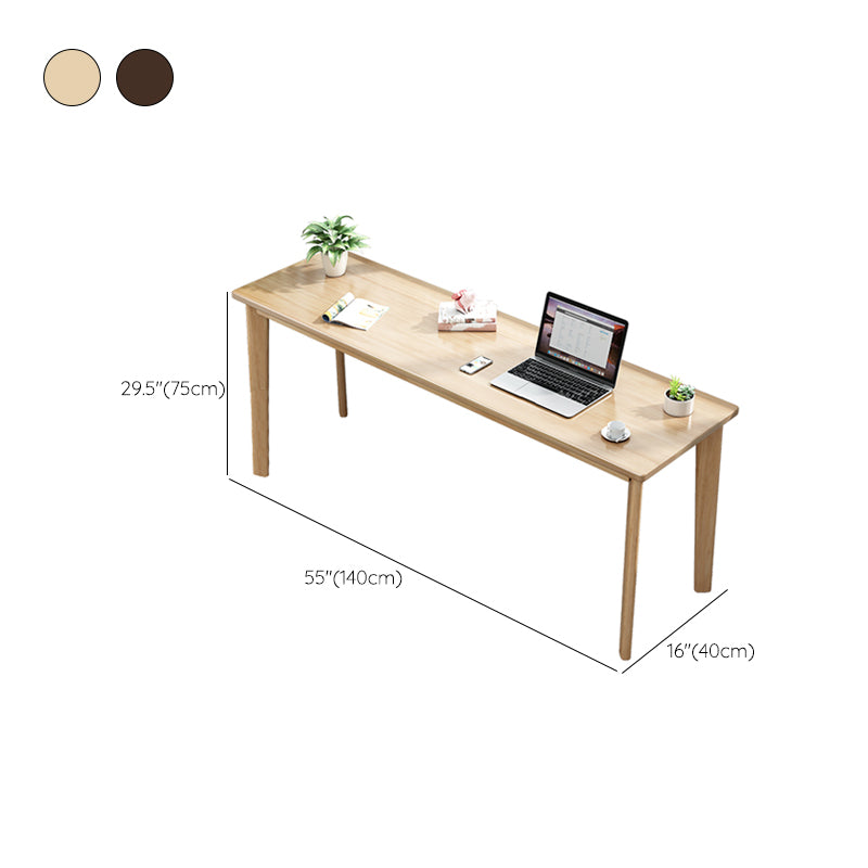 Solid Wood Rectangular Writing Desk Parsons Base 29.53" Tall Office Desk