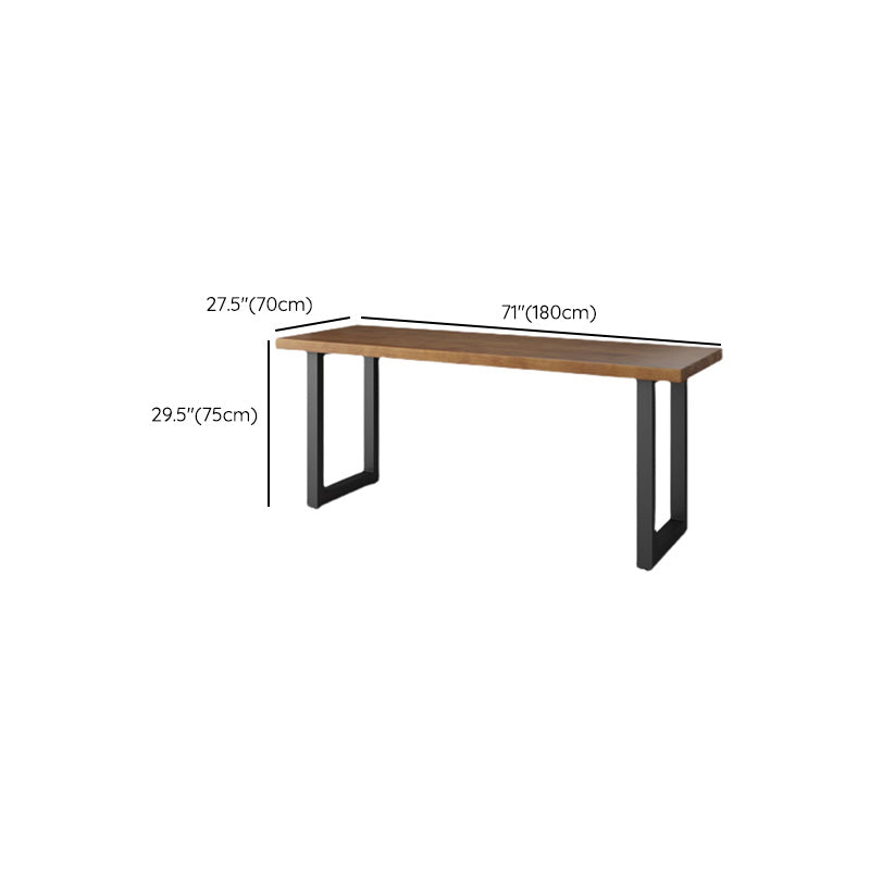 Solid Wood Rectangular Writing Desk Sled Base 29.53" Tall Office Desk