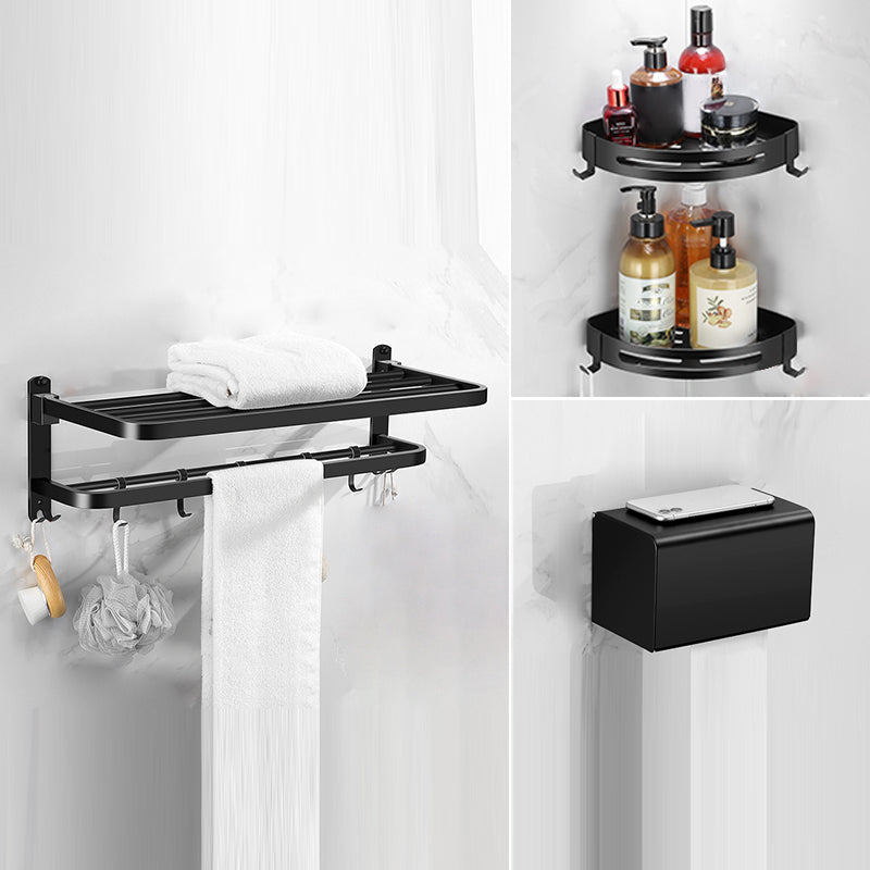 Silver/Black Bathroom Hardware Set Modern Bathroom Accessories Hardware Set