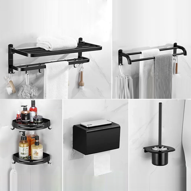 Silver/Black Bathroom Hardware Set Modern Bathroom Accessories Hardware Set