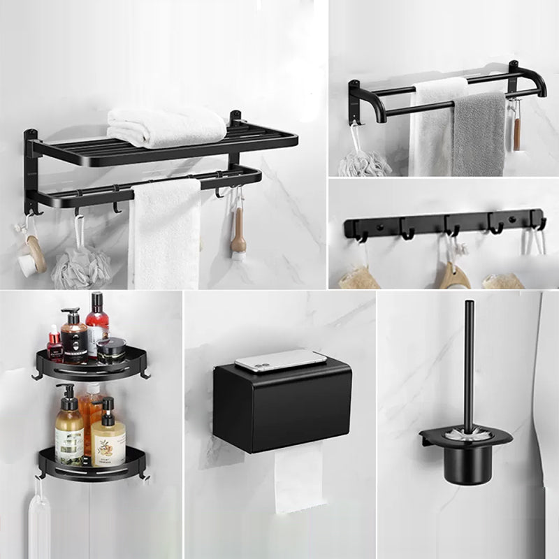 Silver/Black Bathroom Hardware Set Modern Bathroom Accessories Hardware Set