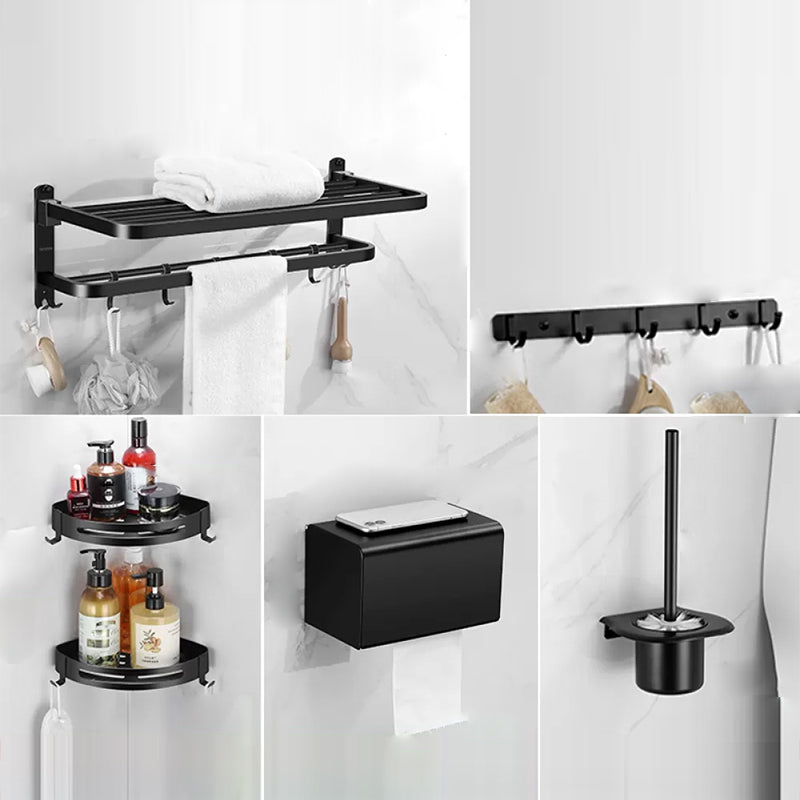 Silver/Black Bathroom Hardware Set Modern Bathroom Accessories Hardware Set