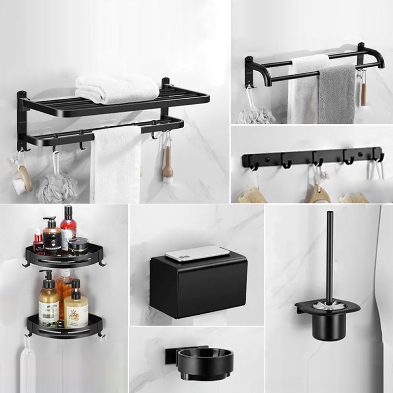 Silver/Black Bathroom Hardware Set Modern Bathroom Accessories Hardware Set