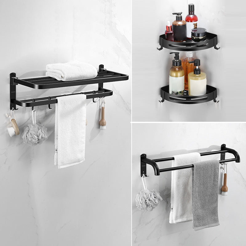 Silver/Black Bathroom Hardware Set Modern Bathroom Accessories Hardware Set