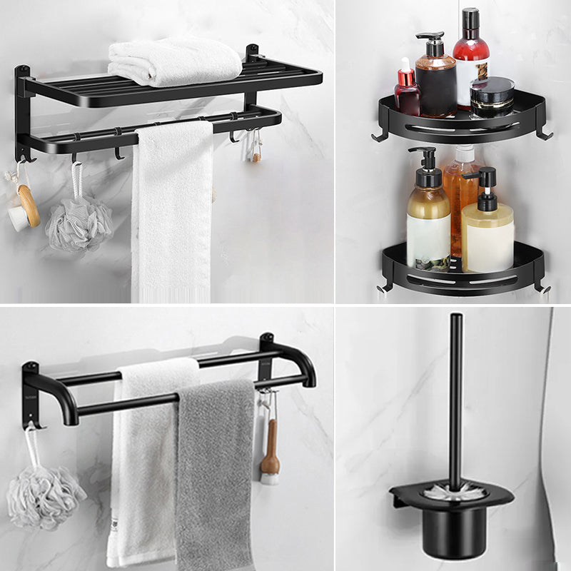 Silver/Black Bathroom Hardware Set Modern Bathroom Accessories Hardware Set