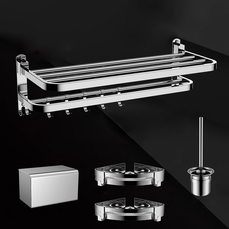 Silver/Black Bathroom Hardware Set Modern Bathroom Accessories Hardware Set