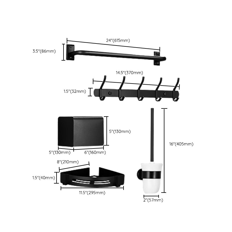 Matte Black Bathroom Hardware Set Modern Bathroom Accessory as Individual or as A Set