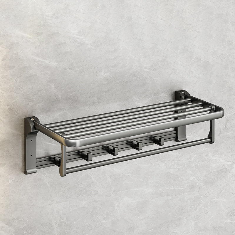 Modernism Aluminum Bathroom Hardware Set Gray Metal Bathroom Set with Towel Bar/Bath Shelf