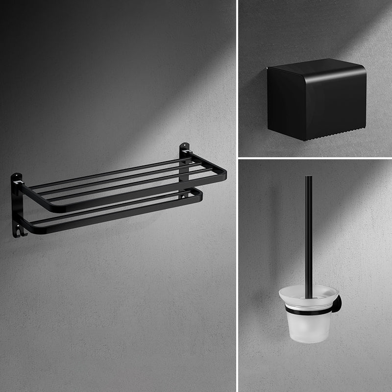 Black Modern Bathroom Accessory Set Stainless Bathroom Hardware