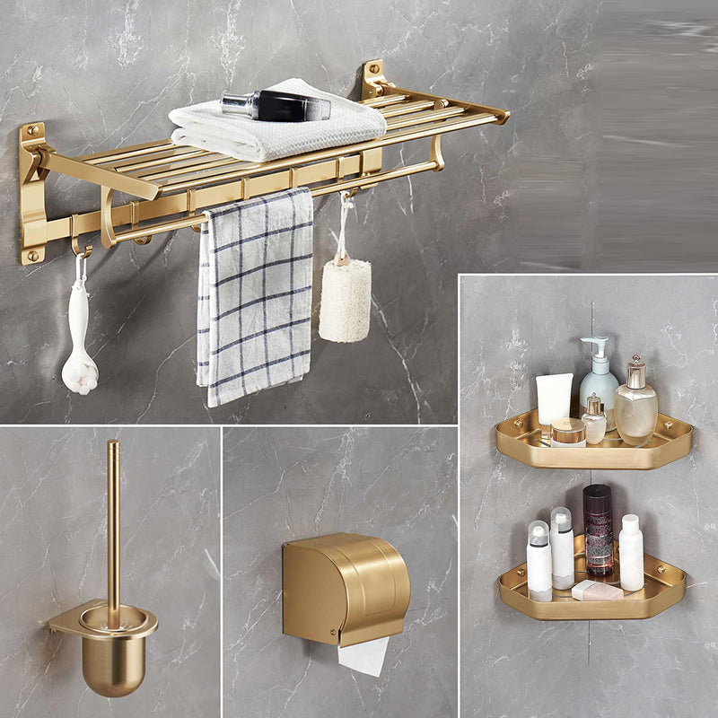 Modern Metal Bathroom Hardware Set Gold Bathroom Accessories Hardware Set