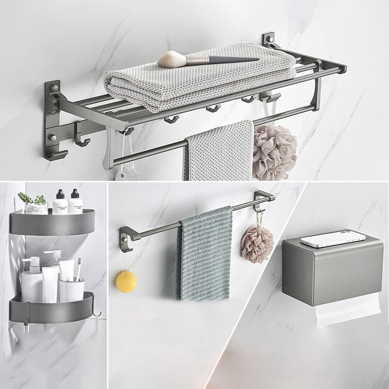 Modern Chrome Bathroom Accessory Set Aluminum Bath Hardware Set