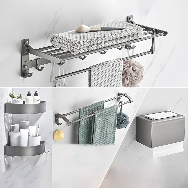 Modern Chrome Bathroom Accessory Set Aluminum Bath Hardware Set